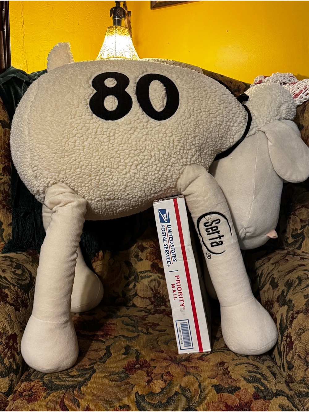 Serta 80 Year Anniversary Store Display Sheep - Large Plush Promo Mascot Read!!!